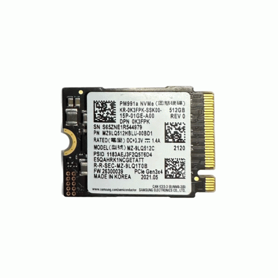 SSD M.2 PCiE 2230 512GB new take from Machine